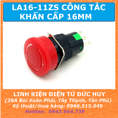 CÔNG TẮC NÚT NHẤN KHẨN CẤP STOP LA16 11ZS, PHI 16MM