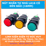 Nút nhấn 16MM LA16 tự nhả, có đèn báo 12-24VDC ,5 chân