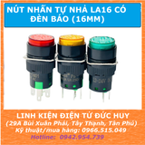 Nút nhấn 16MM LA16 tự nhả, có đèn báo 12-24VDC ,5 chân