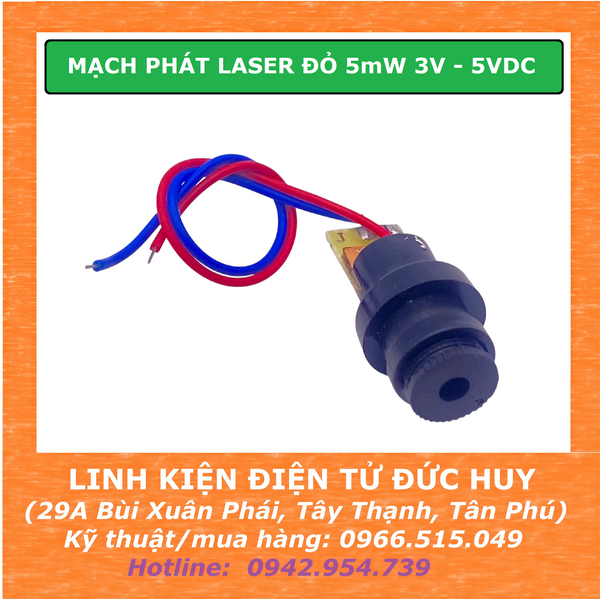 MẠCH PHÁT LASER ĐỎ 5mW 3V - 5VDC