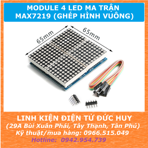 Module 4 led ma trận matrix MAX7219 (ghép hình vuông)