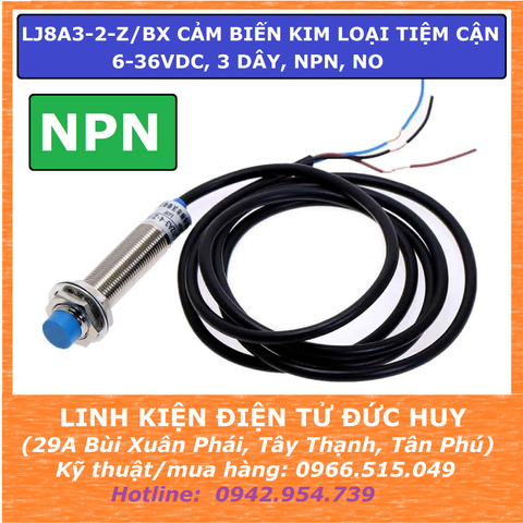 LJ8A3-2-Z/BX CẢM BIẾN KIM LOẠI TIỆM CẬN, 6-36VDC, 3 DÂY, NPN, NO