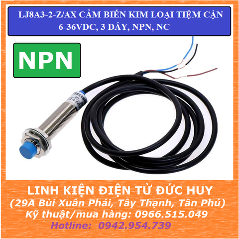 LJ8A3-2-Z/AX CẢM BIẾN KIM LOẠI TIỆM CẬN, 6-36VDC, 3 DÂY, NPN, NC