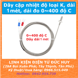 Cảm biến nhiệt độ loại K, dài 1 mét, 0~400 độ C, ren M6, chống nước (hãng BERM)