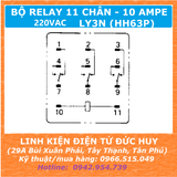 RELAY KIẾNG RELAY TRUNG GIAN 11 CHÂN 220VAC 10 AMPE LY3N