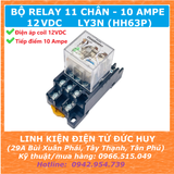 RELAY KIẾNG RELAY TRUNG GIAN 11 CHÂN 12VDC 10 Ampe LY3N