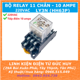 RELAY KIẾNG RELAY TRUNG GIAN 11 CHÂN 220VAC 10 AMPE LY3N