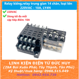 Relay kiếng, relay trung gian 14 chân, 220v 10A, LY4N