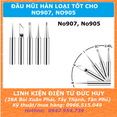 ĐẦU MŨI HÀN DÙNG CHO No907 907 905