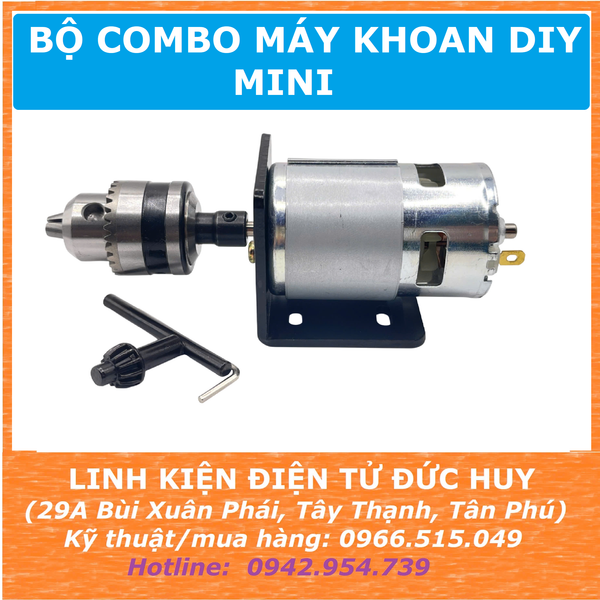 Bộ máy khoan tay DIY mini 775 795 895 12V 24V