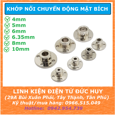Khớp nối chuyển động mặt bích 4mm 5mm 6.35mm 6mm 8mm 10mm