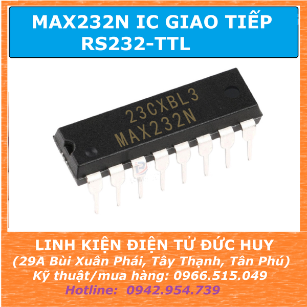 MAX232N dip16 IC Giao tiếp RS232  TTL