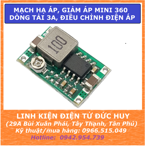 Mạch hạ áp, giảm áp mini 360 3A, điều chỉnh điện áp