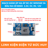 MẠCH GIẢM ÁP HẠ ÁP DC-DC MINI560 5A, đầu ra cố định 3.3V 5V  9V 12V (không phải bản PRO)