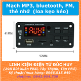 Mạch MP3 bluetooth FM thẻ nhớ (loa kẹo kéo) có remote điều khiển
