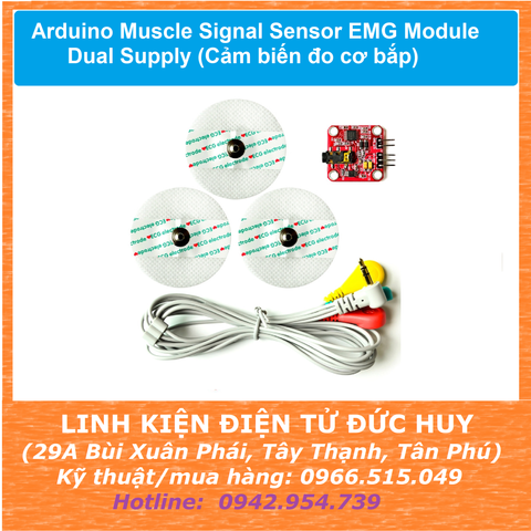 Arduino Muscle Signal Sensor EMG Module Dual Supply (Cảm biến đo cơ bắp)