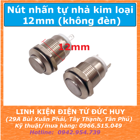 Nút nhấn kim loại không đèn 12mm