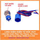 Nút nhấn kim loại 12mm, có đèn, chống nước (tự nhả, tự giữ)