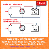 Nút nhấn kim loại 12mm, có đèn, chống nước (tự nhả, tự giữ)