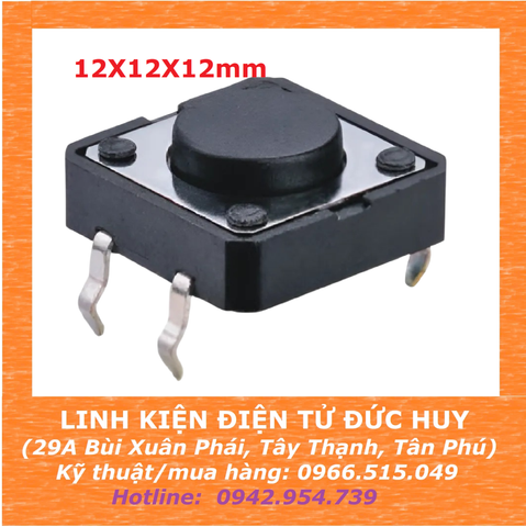 NÚT NHẤN 4P LỚN 12x12x12 CAO 12MM