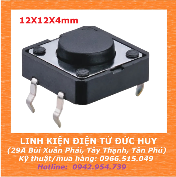 NÚT NHẤN 4P LỚN 12x12x4 CAO 4MM