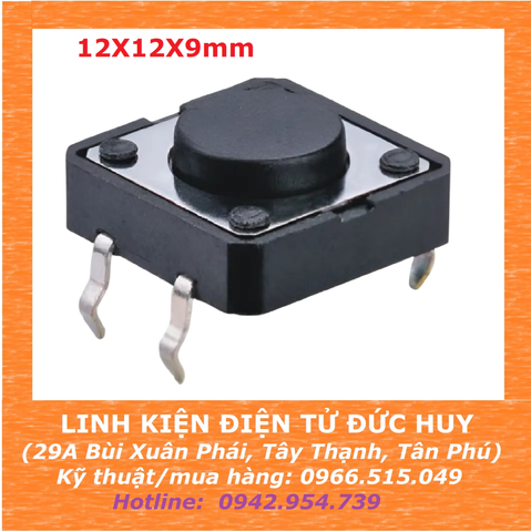 NÚT NHẤN 4P LỚN - 12x12x9 CAO 9MM