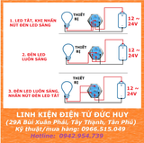 Nút nhấn kim loại 22mm có đèn, chống nước IP65 (tự nhả, tự giữ)