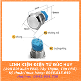 Nút nhấn kim loại 16mm, không đèn, chống nước (tự nhả, tự giữ)