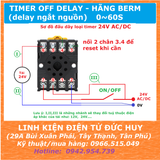 Timer OFF Delay ST3PF (tắt trễ) chính hãng BERM 24VAC/DC (delay khi ngắt nguồn)