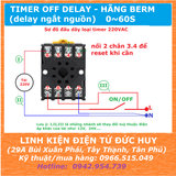 Timer OFF Delay ST3PF (tắt trễ) chính hãng BERM 24VAC/DC (delay khi ngắt nguồn)