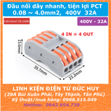 PCT Đầu nối dây nhanh, cọc chia nguồn tín hiệu 0.8-4.0mm2 400V 32A