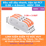 PCT Đầu nối dây nhanh, cọc chia nguồn tín hiệu 0.8-4.0mm2 400V 32A