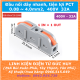 PCT Đầu nối dây nhanh, cọc chia nguồn tín hiệu 0.8-4.0mm2 400V 32A