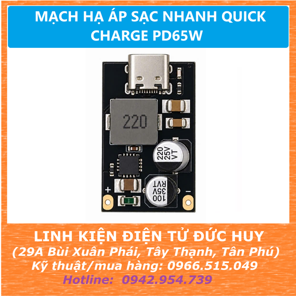 MẠCH HẠ ÁP SẠC NHANH QUICK CHARGE PD65W