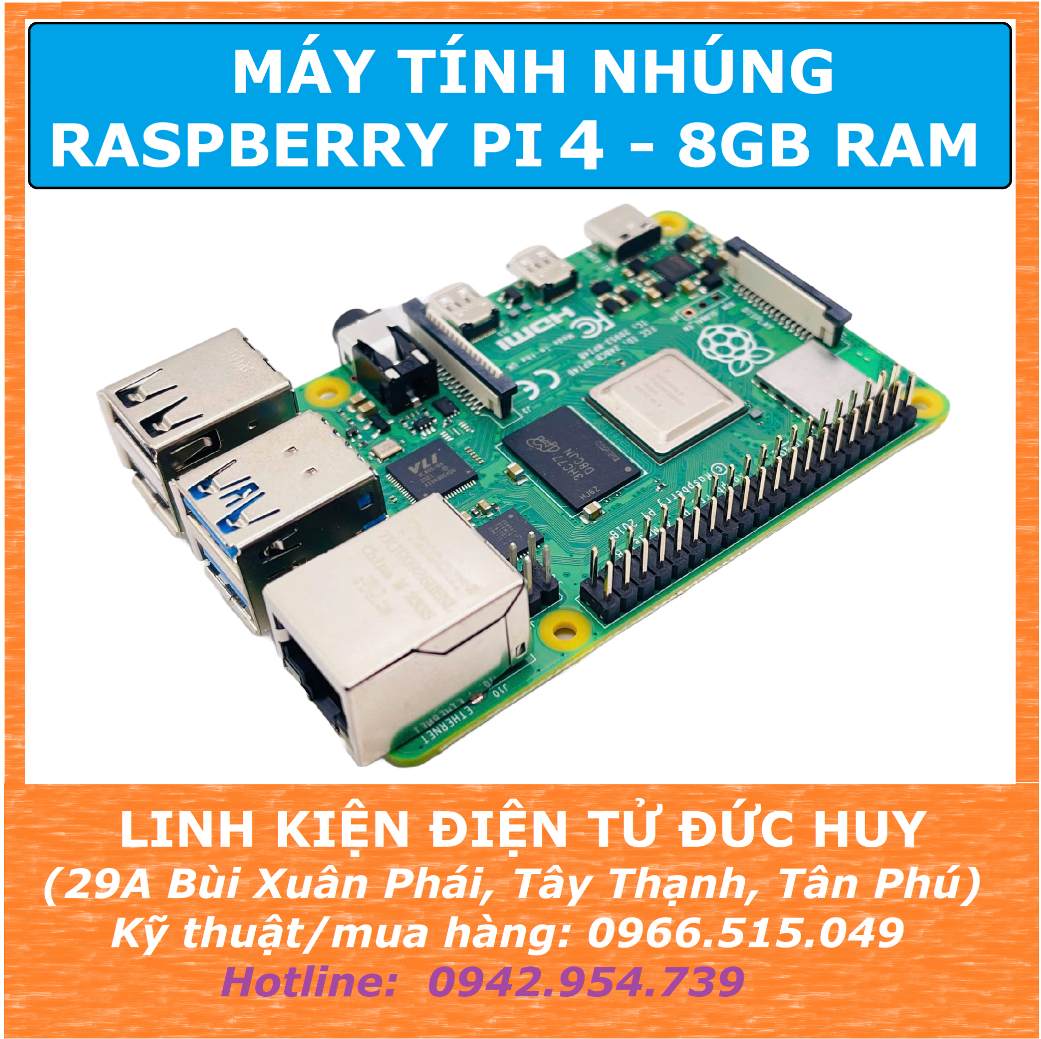 Raspberry Pi 4 Model B 4B 8GB RAM (CHÍNH HÃNG U.K) – LINH KIỆN ĐIỆN TỬ ...