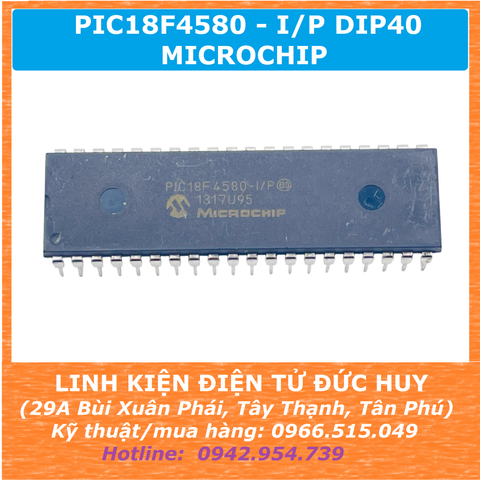 PIC18F4580 18F4580 DIP40 I/P 40 MHz FLASH 32kB (có CANBUS)