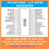PIC18F4580 18F4580 DIP40 I/P 40 MHz FLASH 32kB (có CANBUS)