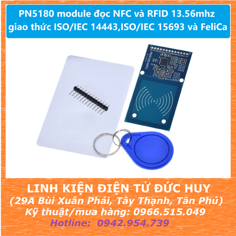 PN5180 module đọc NFC và RFID 13.56mhz giao thức ISO/IEC 14443, ISO/IEC 15693 và FeliCa