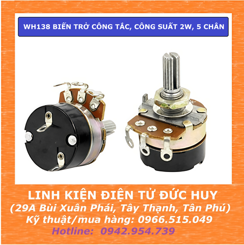 WH138 BIẾN TRỞ CÔNG TẮC, CÔNG SUẤT 2W, 5 CHÂN