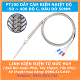 PT100 DÂY CẢM BIẾN ĐO NHIỆT ĐỘ DÀI 2M, -50~400 °C, REN M6, ĐẦU DÒ 50MM