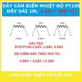 PT100 DÂY CẢM BIẾN ĐO NHIỆT ĐỘ DÀI 1M, -50~400 °C