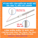 PT100 DÂY CẢM BIẾN ĐO NHIỆT ĐỘ DÀI 2M, -50~400 °C, REN M6, ĐẦU DÒ 100MM
