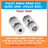 PULY GT2 ĐÔI 20 RĂNG, BƯỚC RĂNG 2MM, BẢN RỘNG 9mm, TRỤC 5mm
