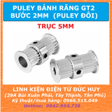 PULY GT2 ĐÔI 20 RĂNG, BƯỚC RĂNG 2MM, BẢN RỘNG 9mm, TRỤC 5mm