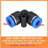 PV4 ĐẦU NỐI, ĐẦU CHIA ỐNG KHÍ NÉN CHỮ L 4mm - 4mm