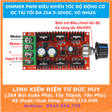 DIMMER PWM ĐIỀU KHIỂN TỐC ĐỘ ĐỘNG CƠ DC TẢI TỐI ĐA 30A 9-50VDC, VỎ NHỰA