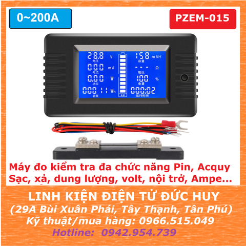 PZEM-015 200A máy đo kiểm tra pin,acquy đa chức năng sạc, xả, nội trở, dung lượng