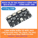 MẠCH HẠ ÁP SẠC NHANH 4 CỔNG USB QC3.0/QC2.0, CÔNG SUẤT 24W