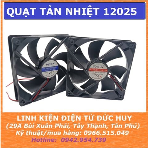 QUẠT LÀM MÁT, TẢN NHIỆT 12025 12V  24V (120 X 120 X 25MM)