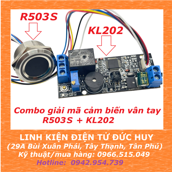R503S  KL202 Combo nhận dạng và giải mã vân tay